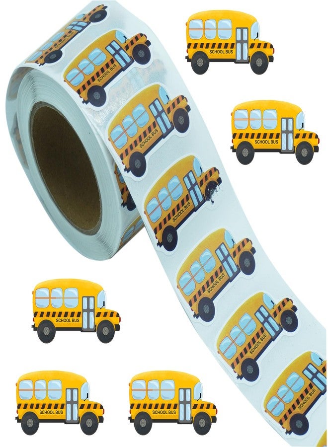 ATSMOICY 500PCS School Bus Party Stickers - Welcome Back to School Party Favors and Supplies Yellow Cartoon Transportation First Day of School Paper Stickers - Image 1